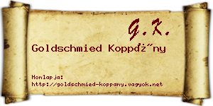 Goldschmied Koppány névjegykártya